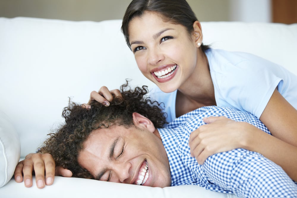 Happy family dentistry couple in Moore, OK